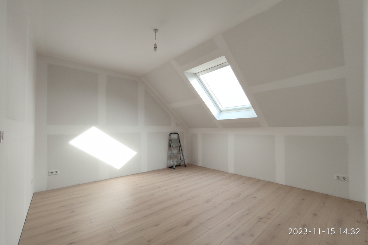 Combles rénovés après travaux